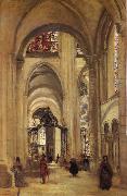 Corot Camille Interior of the Cathedral of sens Sweden oil painting artist